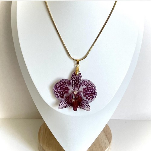 Orchid pendant necklace - orchid,
