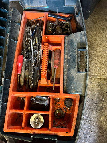 Black orange plastic tool - plastic,