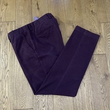 HACKETT LONDON MENS BURGUNDY CHINO TROUSERS 34 WAIST