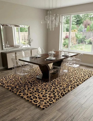Hand tufted leopard - leopard, print