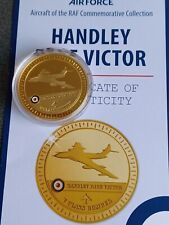 RAF  HANDLEY PAGE VICTOR ROYAL AIR FORCE 44m ENAMELLED GOLD PLATED MEDAL - coa