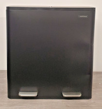 Black Recycling Kitchen Bin, 60L with Double Compartments (2 x 30L), VonHaus