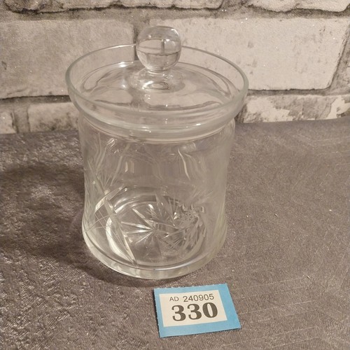 Vintage glass jam pot with