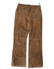 LUISA CERANO Womens Bootcut Trousers EU 40 Medium W32 L31 Brown Leather DL77