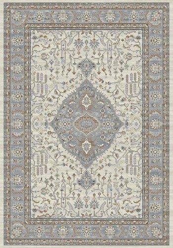 Beige blue vintage medallion - blue,