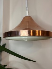 Danish Copper Celling Light, 1970s, rise and fall pendant system