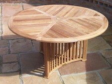 1.5m Teak Circular Pedestal Radar Outdoor Dining Table
