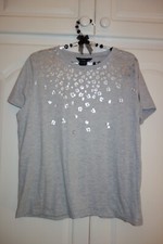 Ladies grey T Shirt Size 14 by F&F Tesco