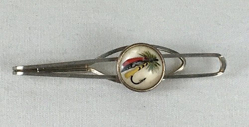 Vintage tie clip fishing fly - tie,