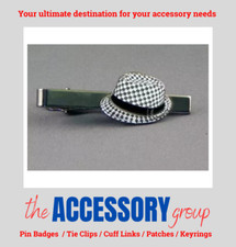 New two tone Hat Chequer MODS 2Tone Ska tie clip Enamel metal Tie-pin