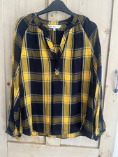 Mustard & Navy Print Blouse