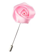Floral Corsage Red ROSE LAPEL PIN Brooch Mens Fabric Flower Wedding Prom Gift
