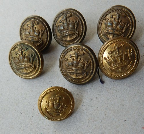 British merchant navy buttons - navy,