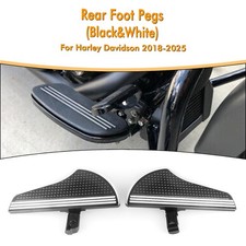 2pcs Black White Rear Passenger Foot Pegs For Harley Davidson Softail 2018-2025