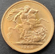 1968 Full Gold sovereign 22ct