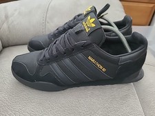 ADIDAS MARATHON UK 9 BLACK TRAINERS VGC #49