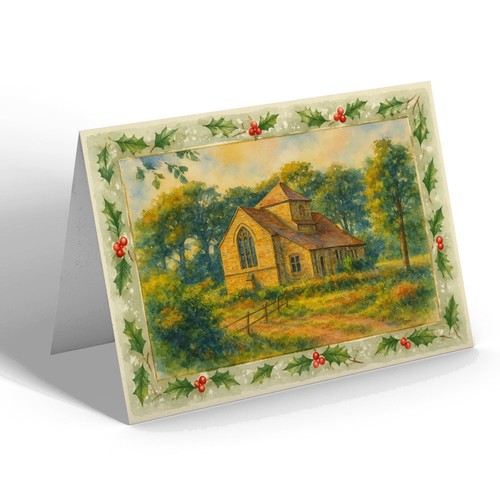 Xmas notelet the church - xmas,