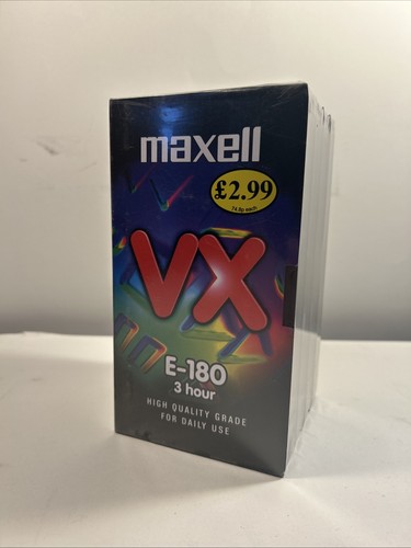 Maxell e180 blank vhs - maxell,