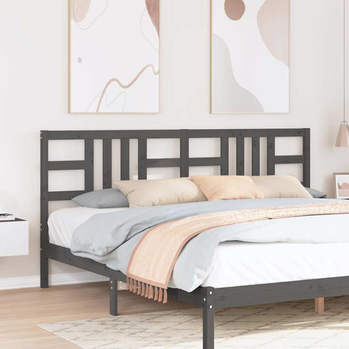 Headboard solid pine grey - headboard,