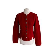 Luis Steindl "Aspen" Women's Red Boiled Wool Blazer Jacket. Size UK 8, EU 36.