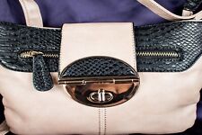 ALDO New Nude Navy Blue Genuine Leather Crossbody Handbag Size Medium