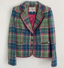 NESS Tweed Jacket UK 12 Pink Multi Blazer Plaid Hacking Equestrian Country