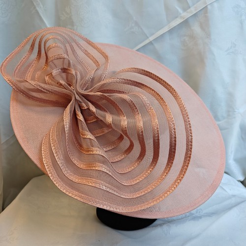 Dusky pink bow wide brim - bow,