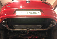 PIPE DYNAMICS Golf MK7/7.5 2.0 GTD Back Box Delete - GTI Style DUAL EXHAUST