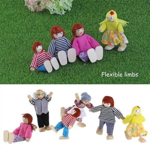 Wooden family dolls - dolls, house