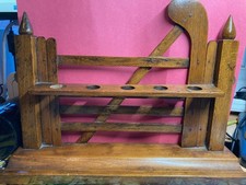 Vintage Five-Bar Gate Pipe Rack, medium Oak.