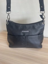 Brenda Edwards Black Leather Hobo Shoulder Bag New 