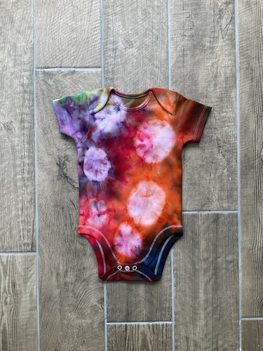 Tie dye baby grow - tie, vest