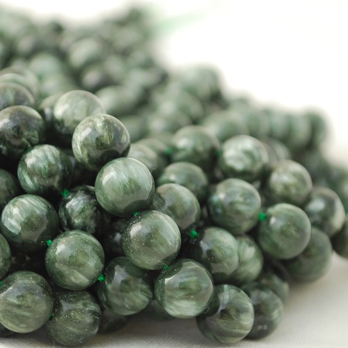 Seraphinite round beads - beads, 4mm