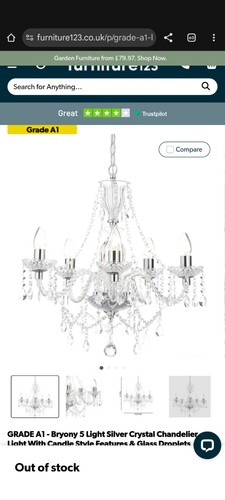 Bhs bryony chandelier light - bryony,