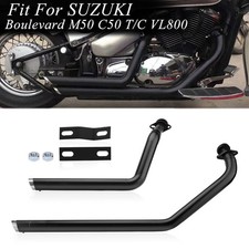Shortshots Staggered Exhaust Pipe Fits Suzuki Boulevard C50 B/C/Boss C50T M50