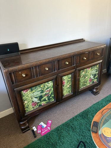 Dark brown wood sideboard - dark,