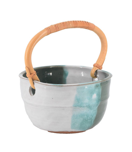 Art pottery teal aqua white - art,