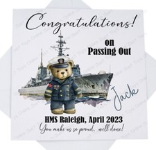 Congratulations On Passing Out Sailor HMS Royal Navy Ship Card Military Parade