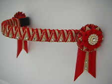Red and gold supreme Cornerstone browband - velvet showing browband - £27.99