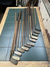 Hickory Golf Clubs X13 Putters Blade Style 1890s-1900 Smooth Face Brass Heads