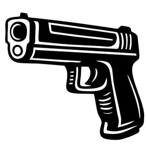 Vintage gun vinyl - sticker, for