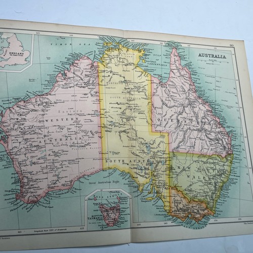 1910 antique map australia - of,