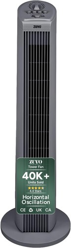 Tower fan grey black - 30",