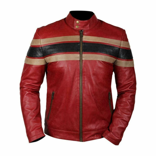 Mens red genuine lambskin - genuine,