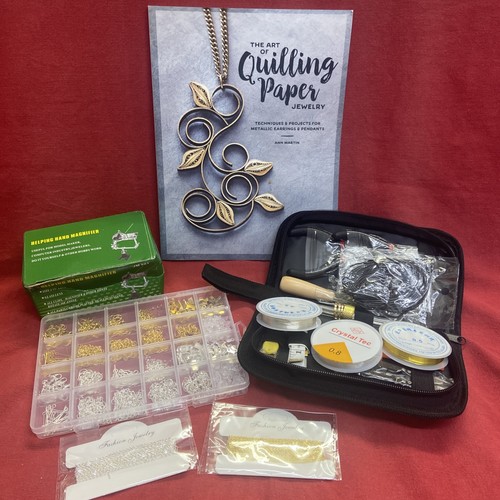 Quilling paper jewellery - paper, set