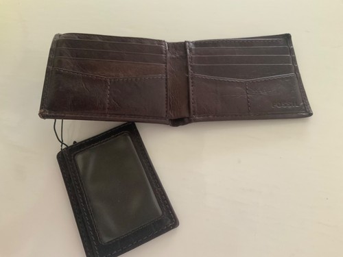 Fossil leather bifold wallet - leather,