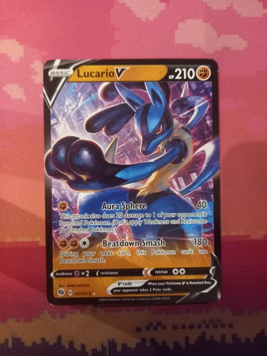 Pokemon card lucario - lucario, v