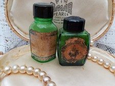 Two green glass antique - two,