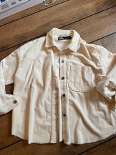 zara cream cord shirt/shacket size m