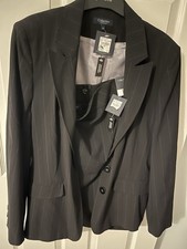 Debenhams Grey Pink Pinstripe